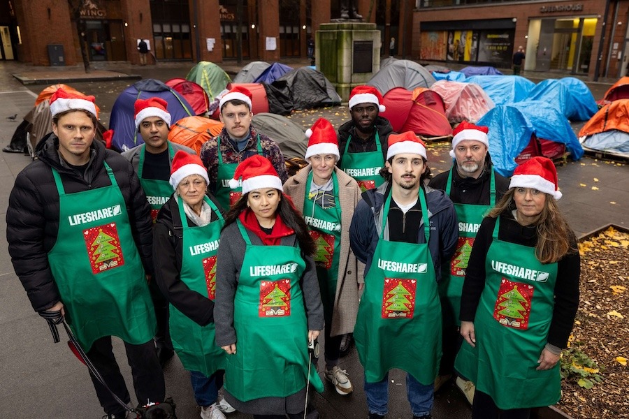 Lifeshare volunteers and supporters at Christmas